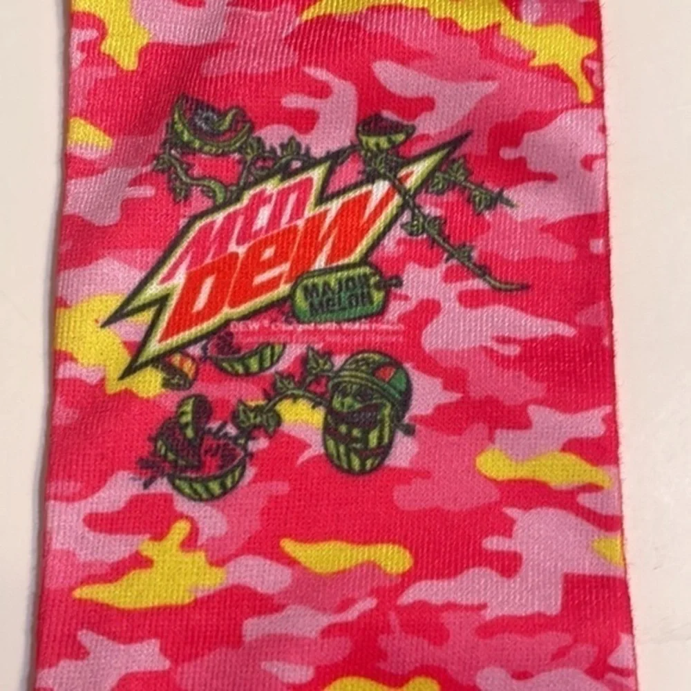 Mountain Dew Unisex Pink Camo socks New OS